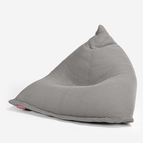 Lounge Pug - Gros Pouf Poire - Ellos Tricoté Gris