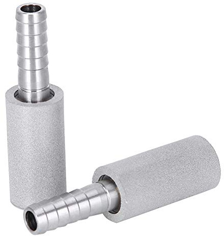 Yosoo123 2Pcs 0.5Inch Diffusion Stone Stainless Steel Aeration Stone with 1/4 Inch Outer Barb Beer Carbonation Aeration Diffusion Stone for Home Manor Winemaking