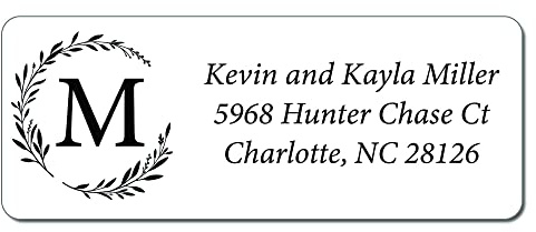 Personalized Return Address Labels Simple - Set of 240 Elegant Custom Mailing Labels for Envelopes, Self Adhesive Flat Sheet Rectangle Personalized Name Stickers (White)