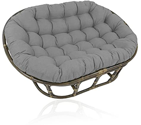 Doppeltes Papasan Kissen, Papasansessel Kissen, Wasserdichtes Papasan Stuhlkissen Im Freien, Verdicktes Hängendes Schaukelstuhlkissen Gartenstuhlkissen Im Freien Sitzkissen,Grau,170 * 120cm