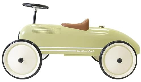 Bandits & Angels Metall Rutschauto Oldtimer Retro Grün ab 1 Jahr für Jungen und Mädchen – Laufauto für Kinder Retro Green – für drinnen und draußen