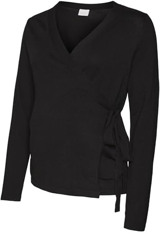 MAMALICIOUS Mama Licious Pull de grossesse en tricot pour femme, Noir, S