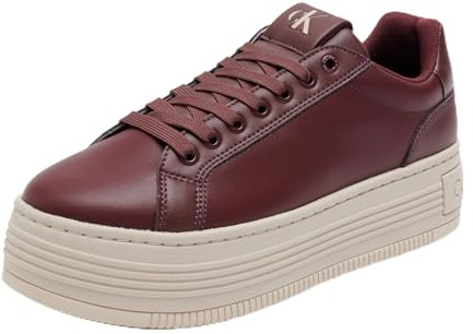 Calvin Klein Sneaker con Plataforma Mujer Bold de Piel, Rojo (Andorra), 39