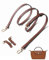 DAFROH Echtes Leder Schulterriemen Trageriemen Handtaschengurt Ersatz Kompatibilität mit L.ong C.hamp Le Pliage Pouches Conversion Kit Crossbody Schultergurt (Brown & Gold A)