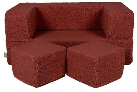 MEOWBABY Sofa für Kinderzimmer - Spielsofa für Kinder, Kindersofa, Bearly, Braun