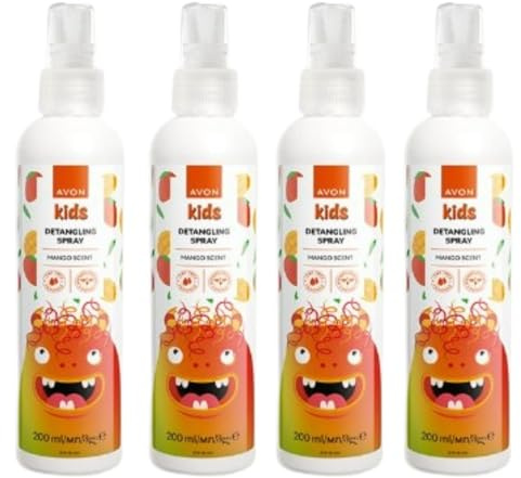 Hair Detangling Spray Leave in Conditioner, Naturals 200ml, Pack of 4 No tangles, no tears