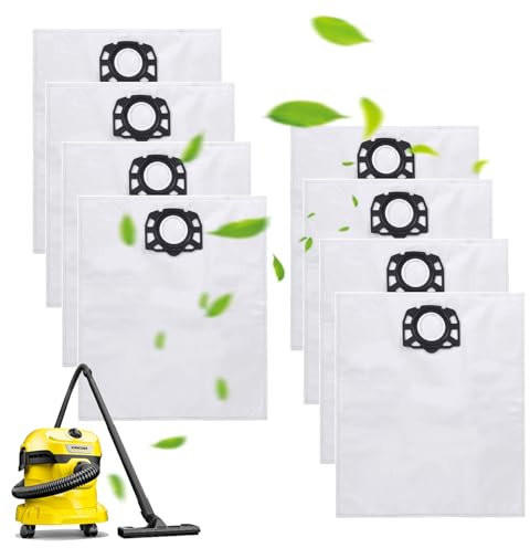 8 Bolsa de Aspiradora Compatible con Kärcher WD 2 Plus, WD 3, WD 3 Battery, KWD 1/D 2/D 3, MV 3, WD 3.200 to WD 3.800 M, SE 4001/4002, Aspiradora Karcher Set