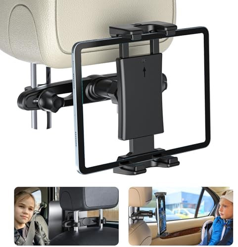 OHLPRO Tablet Halterung Auto Kopfstütze, Universal Halter Auto für iPad, Ausziehbare KFZ Tablet Kopfstützenhalter für 5-13 Zoll iPad, Handys, Switch, Samsung Tab und etc