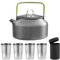 Camping Wasserkocher 0.8 L, Wasserkessel 0.8L aus Edelstahl, Tragbar Teekessel, Ultraleichter Aluminium Teekessel, Camping Zubehör, Größer Kaffeekanne Wasserkocher für Outdoor Picknick Wandern