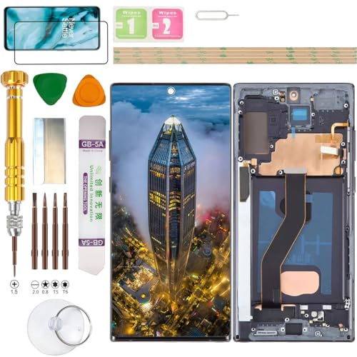 Gadget Troops (keine Fingerabdrücke) LCD-Display-Montage für Samsung Galaxy Note10+ Plus 4G/5G (Note 10+ Plus) SM-N975F/DS, N976B, N975U, N975U1, N975W, SCV45 Bildschirm-Ersatz-Kit (Schwarz)