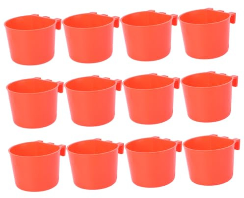 TOYZFRIENDY Lot de 12 Mangeoires pour Oiseaux en Cage, Bol Amovible en Plastique, Dimensions 8,3 X 8,3 X 6 Cm, Alimentation et Abreuvoir Pratiques, pour Perroquets et Petits Oiseaux en Intérieur