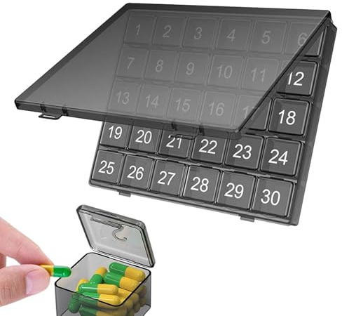 Daglig pillerbehållare – 21 x 16 cm bärbar pillerlåda tillverkad av PP | 7 | dagars medicinväska med fack för vitaminpreparat | Pil Box – för hemmabruk när du