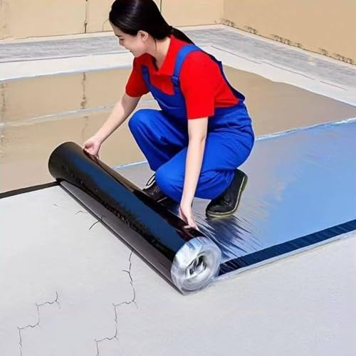 Aeovot Cinta Selladora Impermeable Autoadhesiva - Tela Asfaltica de Aluminio para Tejado, Rollo Membrana Cinta Bituminosa de Reparación para Goteras Grietas Terraza Techos(1x1 m/3.3x3.3 ft)