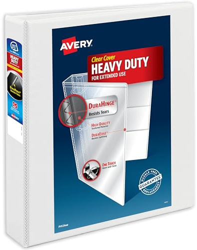Avery Durable EZD Ring Binder 1.5 Inch White