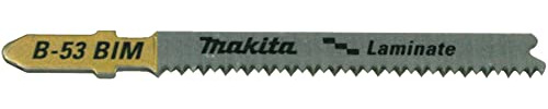 Makita B-10986 Stichsägeblatt B-54 BiM 5 Stück, spitz verzahntes Kurvenblatt, ideal für saubere Kurvenschnitte in Laminat von 1,5 bis 15 mm Materialstärke