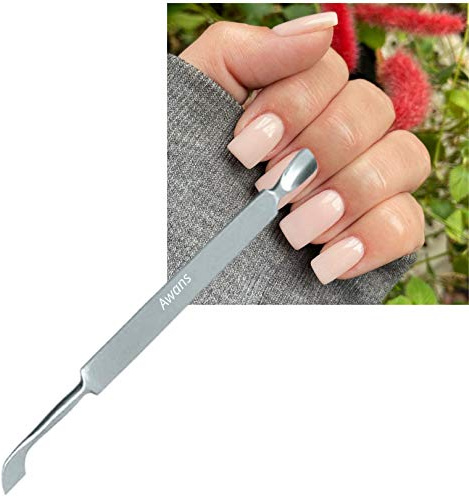 New Cuticle Pusher rostfritt stål dubbeländrör manikyr pedikyr naglar rengöringsmedel