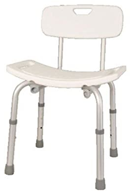 Homecraft Aluminum Medical Shower Stool, Adjustable Shower Chair, Non-Slip Shower Stool, Durable, Plastic Shower Chair, Shower Aid With Backrest (Eligible for VAT relief in the UK)