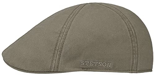 Stetson Texas Cotton Flatcap mit UV Schutz 40+ - Schirmmütze aus Baumwolle - Unifarbene Mütze Frühjahr/Sommer Oliv XL (60-61 cm)