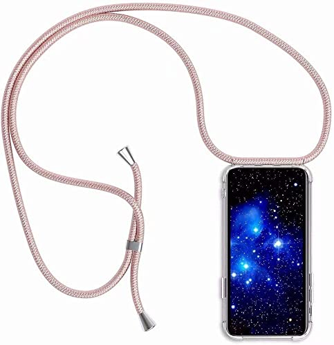 Bigcousin Coque Compatible avec Huawei P Smart Z/Y9 Prime 2019,Coque avec Cordon,Étui de Protection en Silicone avec Collier Case Portable Cover,Rose Gold