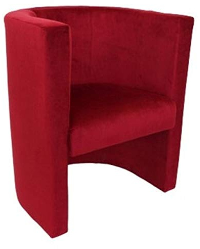 MartHome Chaise Rembourrée Club Vero, Fauteuil Cocktail, Fauteuil Club en Velours Côtelé Parfait pour Le Bureau, Le Salon, l'Hôtel - Mobilier d'Assise Polyvalent, Pouf Fauteuil (Rouge)