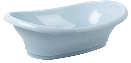 THERMOBABY - Baignoire VASCO - Bain de bébé - Pratique - Innovante - De la naissance à 10 mois - Fleur Bleue - Fabriqué en France
