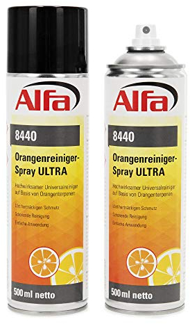 2x Alfa Orangenreiniger Spray 500 ml hochwirksamer Universalreiniger zum Sprühen schonende Reinigung von hartnäckigem Schmutz