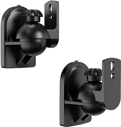 PUTORSEN Supporto da parete per altoparlanti, staffe di montaggio Surround Sound girevoli e inclinabili, staffe di montaggio a parete per altoparlanti da libreria, confezione da 2, nero