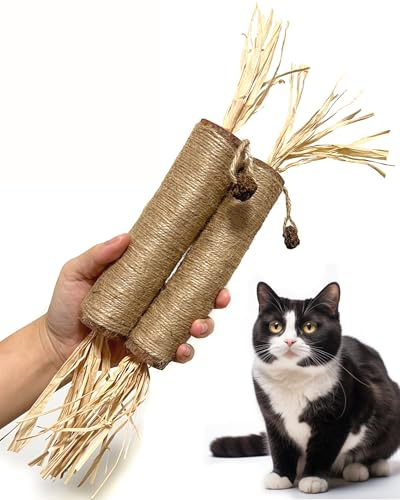 Fokauiwo 14.96 Inches Huge Silvervine Sticks Cat Toys, Large Natural Catnip Kittens Chew Toy for Teeth Cleaning,Big Catmint Blend Stick, Dental Kitty Chews for Indoor(2 Pack)