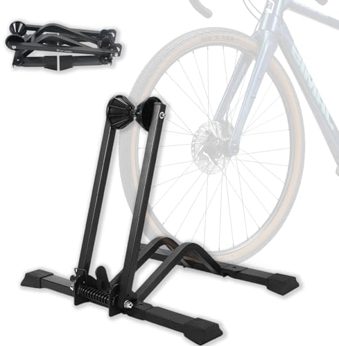 MaxAwe Faltbar Fahrradständer, Boden Fahrradhalter, Fahrrad Ausstellungsständer, Kohlenstoffstahl Halterung für Vorderrad oder Hinterrad, für alle 24- 29 Fahrräder Mountainbike Rennrad MTB