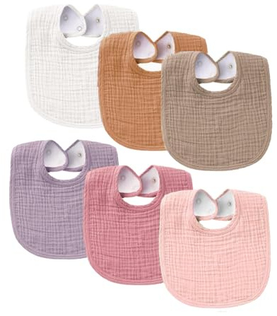 SLOSH Bavoirs Bébé Naissance Bebe Nouveau Né Coton Doux Absorbant Respirent Nourrissons Unisex Garçons Filles (Violet)