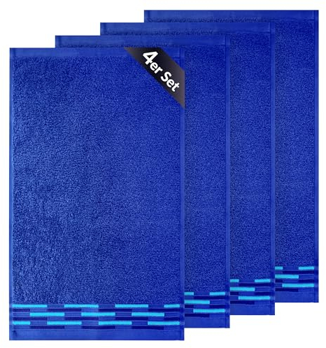 Lashuma Gäste Handtuchset 30x50 cm Blau - Königs, Lugano kleine Frottee Handtücher