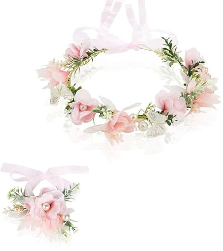 Capelli Ghirlanda di Fiori,Coroncina Fiori per Capelli,Corona di Fiori per Capelli Sposa,Corona di Fiori Per capelli Matrimonio,Fiori Corona Fascia (H)