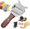 ChAusa Stainless Steel Truffle Slicer Truffle Shaver with Adjustable Blade and Wooden Handle Multifunctional and Durable Kitchen Cutter for Truffle, Chocolate and Cheese Slicing (Serrated)