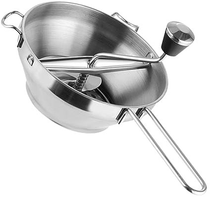 Alipis Presse-Purée Manuel en Acier Inoxydable Ustensiles Cuisine pour Alimentation Bébé Disques Fins et Grossiers Érgnomique Facile à Nettoyer Fabrication de Confitures et Purées