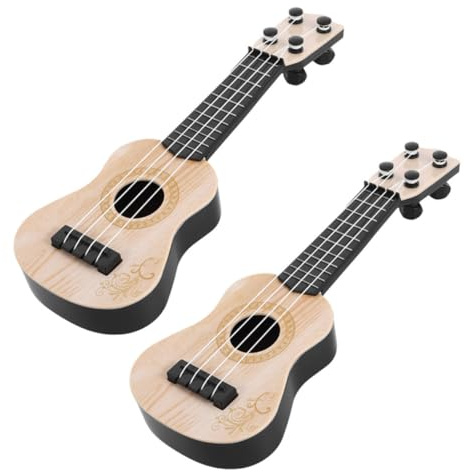 BESTonZON 2piezas Mini Ukelele De Juguete De Cuerdas Guitarra De Juguete Educativa Viajes y Fiestas Instrumento Musical para Principiantes