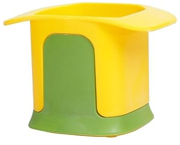 2-in-1 Manual Vegetable Slicer & Chopper| Easy-to-Clean Hand Press Dicer for Onions, Potatoes, Cucumbers & More | Made with Durable Stainless Steel, Polypropylene & Plastic -Yellow