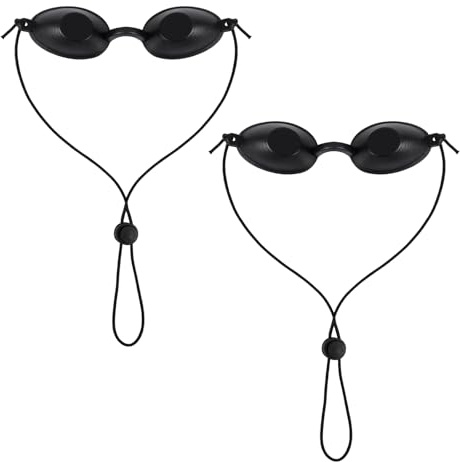 Fukaisu 2uds Gafas Protectoras para Luz Roja, Gafas de Seguridad Ajustables Bronceado Protección Ocular para Cama Solar Belleza en Casa y Tomar El Sol