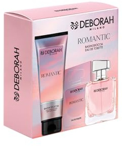 Deborah Milano - Romantic Set Doccia con Profumo e Bagnodoccia, Cofanetto Regalo Donna, Fragranza Fiorita con Note di Aranci e Fiori Trasparenti, Eau de Toilette 100ml e Docciaschiuma 250ml
