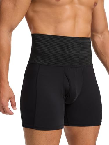 Mens Tummy Control Shorts Body Shaper High Waist Shapewear Boxer Briefs | Seamless Girdle Compression Boxer | 15cm Smooth the Waist | 3D Pouch Support | Suitable for Office Weeding Party