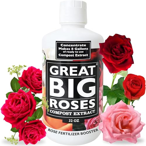 Great Big Roses & Flowers Liquid Fertilizer Booster - Improves Soil Structure & Nutrient Uptake, Organic Compost Extract Flower Bloom Booster - Ideal Gift's for Mom - 32 Ounce (Makes 8 Gallons)