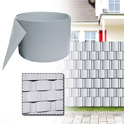 UISEBRT 10x Sichtschutzstreifen Hart PVC für doppelstabmatten - Sichtschutz Balkon gartenzaun Anthrazit,25m x 19cm (Grau)