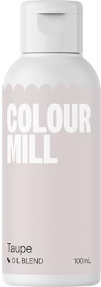 Colour Mill Oil Blend Taupe Lebensmittelfarbe auf Ölbasis - Lebensmittelfarben für Schokolade, Fondant, Cupcakes, Kuchen, Backen, Macaron - Food Coloring für Tortendeko - 100ml