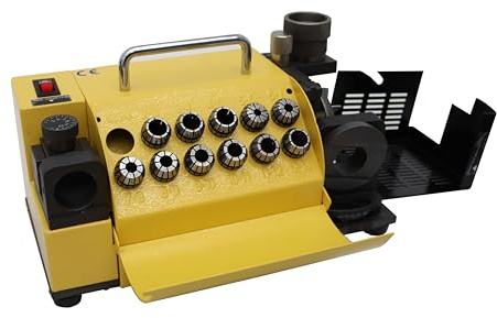 PreAsion 110V MR-13A Drill Bits Sharpener 3-13mm Drill Bits Sharpener with 11 Collets Angle Adjustable Grinding Machine 100°(95°)~135°Twist Drill High-precision Sharpening Tool (CBN wheel for HSS)
