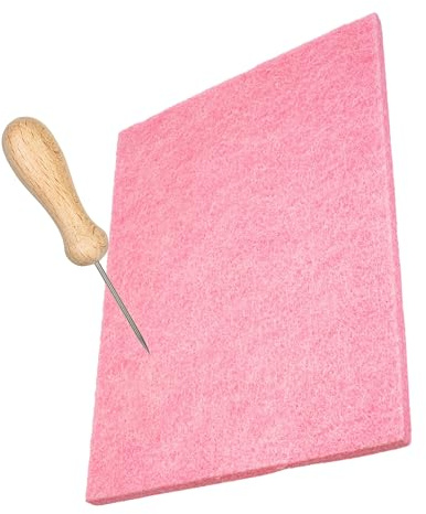 Set di formicoli per fai da te, con fermaglio e feltro per formicolio, rosa, 20 x 15 x 0,9 cm, in tessuto di feltro rigido, kit per formicolare per bambini e adulti, ago a punta con manico in legno