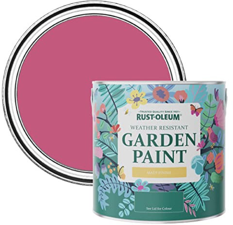 Rust-Oleum Peinture Rose Résistante à l'humidité pour Jardins, Finition Mate - Framboise 2.5 litre