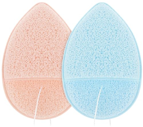 2st Hautpflege Gesichtsschwamm, Haut Reinigungsschwamm Tragbar Gesichtsreiniger Puff Tiefenreinigungsschwamm Makeup Remover Schwämme für Tägliche Peeling Gesichtswäsche