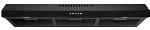 FIREGAS Black Under Cabinet Range Hood 36 Inch, Ducted/Ductless Convertible Kitchen Hood with 3 Speed Exhaust Fan, 300 CFM, LED Lights, Brushlesss DC Motor Vent Hood for Kitchen
