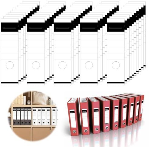Ordnerrücken Selbstklebend 50 Stück, 19×5.4cm Breit Rückenschilder Ordner, Ordner Etiketten Aufkleberfür 8cm Breite Ordner, Beschreibbar, für Büro, Bibliothek, Archivierung