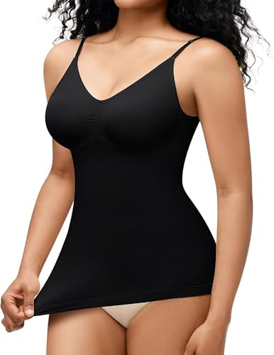 Gotoly Faja Reductora Mujer Compresión Camiseta sin Mangas Adelgazante Lencería Moldeadora Shapewear Sin Costuras Control Shapers (Negro, XXL)