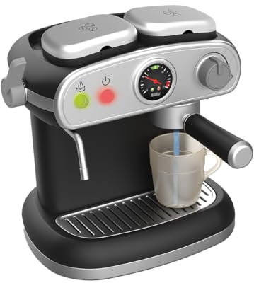 Smoby - Macchina per caffè espresso - Giocattolo di imitazione realistico - Effetti sonori e luminosi - 6 accessori - Sviluppa la creatività - Ricrea i gesti quotidiani